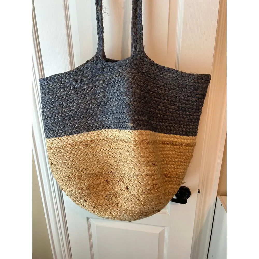 Very Large Free People Tote Navy and Tan
